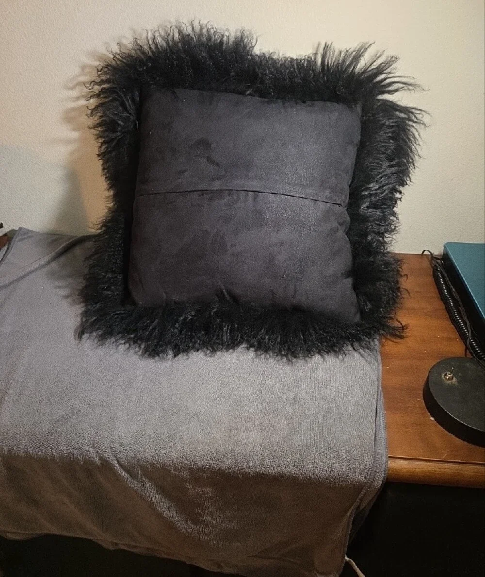 Cynthia ROWLEY 100% Mongolian Lamb Wool Decorative Pillow